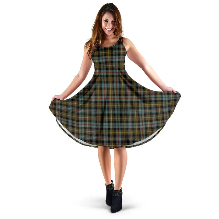 Scottish Farquharson Weathered Clan Tartan Women Midi Dress