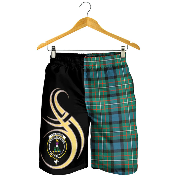 Scottish Ferguson Ancient Clan Crest Tartan Believe in Me Men's Shorts