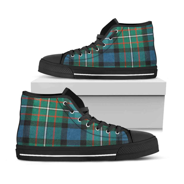 Scottish Ferguson Ancient Clan Tartan High Top Shoes Black Sole Tartan Plaid