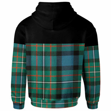Scottish Ferguson Ancient Clan Tartan Hoodie - Horizontal Style Back Side Tartan Plaid