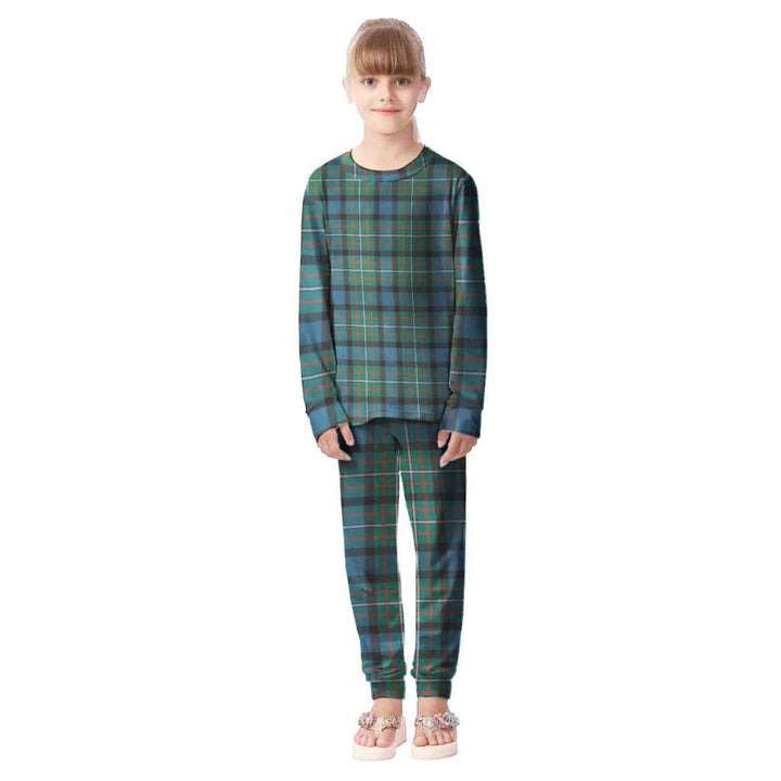 Scottish Ferguson Ancient Clan Tartan Pajama Set Kid Front Side Tartan Plaid