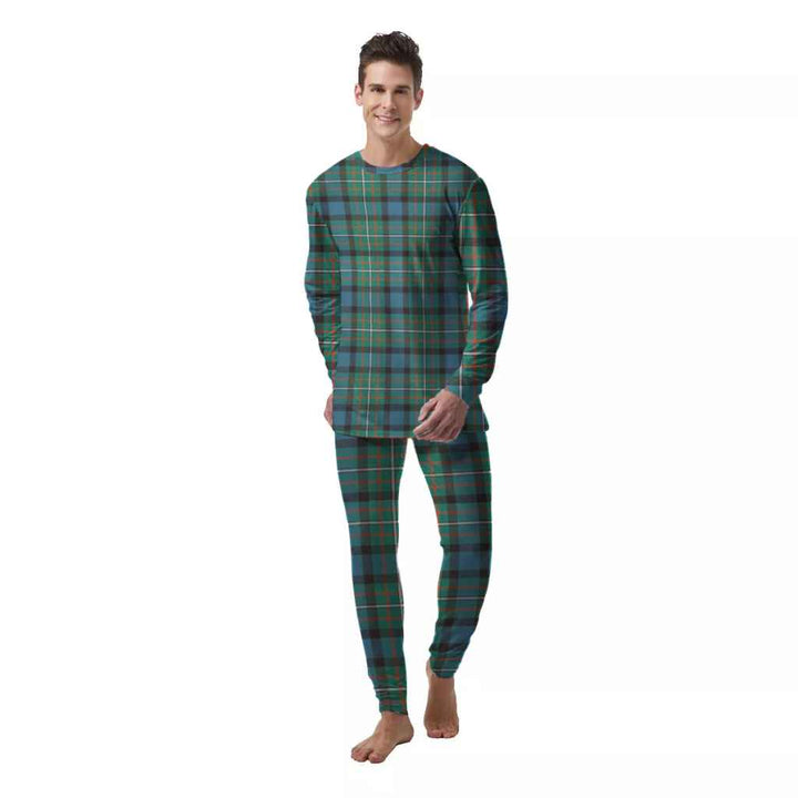Scottish Ferguson Ancient Clan Tartan Pajama Set  Men Front Side Tartan Plaid