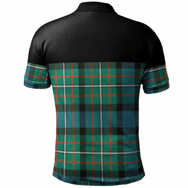 Scottish Ferguson Ancient Clan Tartan Polo Shirt - Horizontal Style Back Side Tartan Plaid