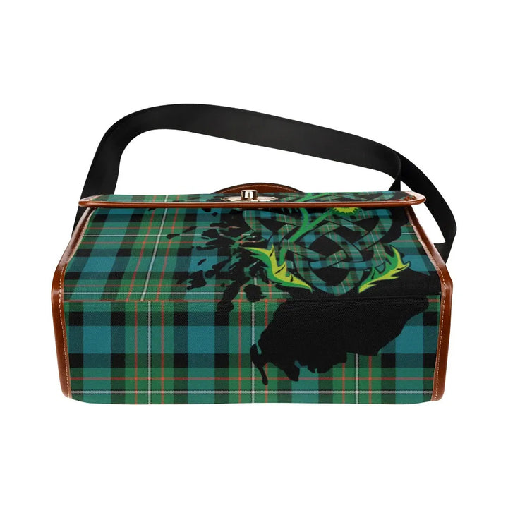 Scottish Ferguson Ancient Clan Tartan Waterproof Canvas Bag With Thistle Tartan Plaid 5