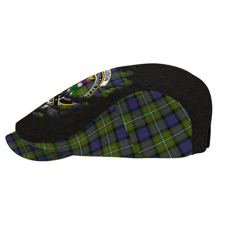 Scottish Ferguson Clan Crest Tartan Flat Cap - Scratch Style Tartan Plaid 3