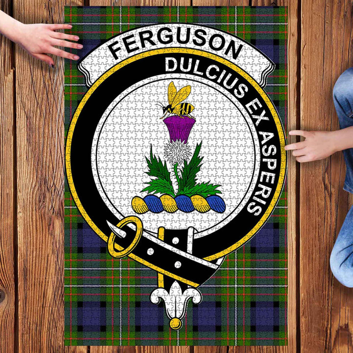Scottish Ferguson Clan Crest Tartan Jigsaw Puzzle 3