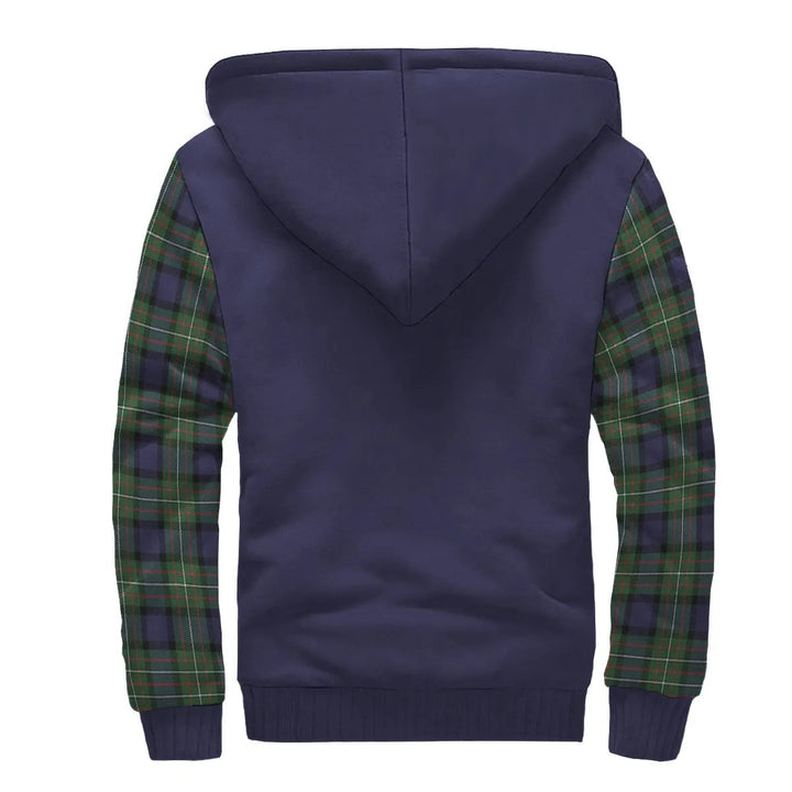 Scottish Ferguson Clan Crest Tartan Plaid Sleeve Sherpa Hoodie