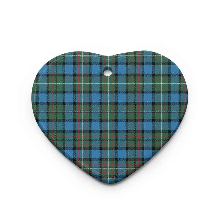 Scottish Fergusson Ancient Clan Tartan Ceramic Ornament Heart Shape Tartan Plaid