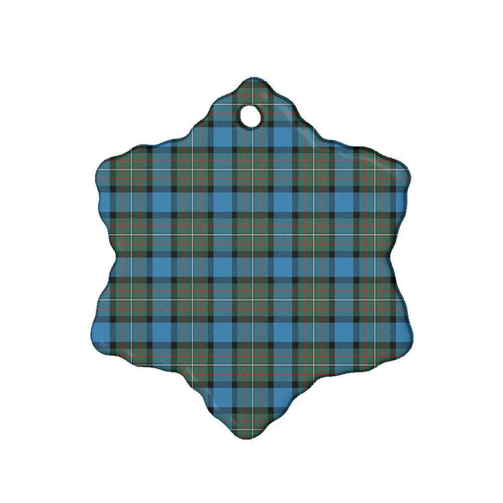Scottish Fergusson Ancient Clan Tartan Ceramic Ornament Snow Flake Shape Tartan Plaid