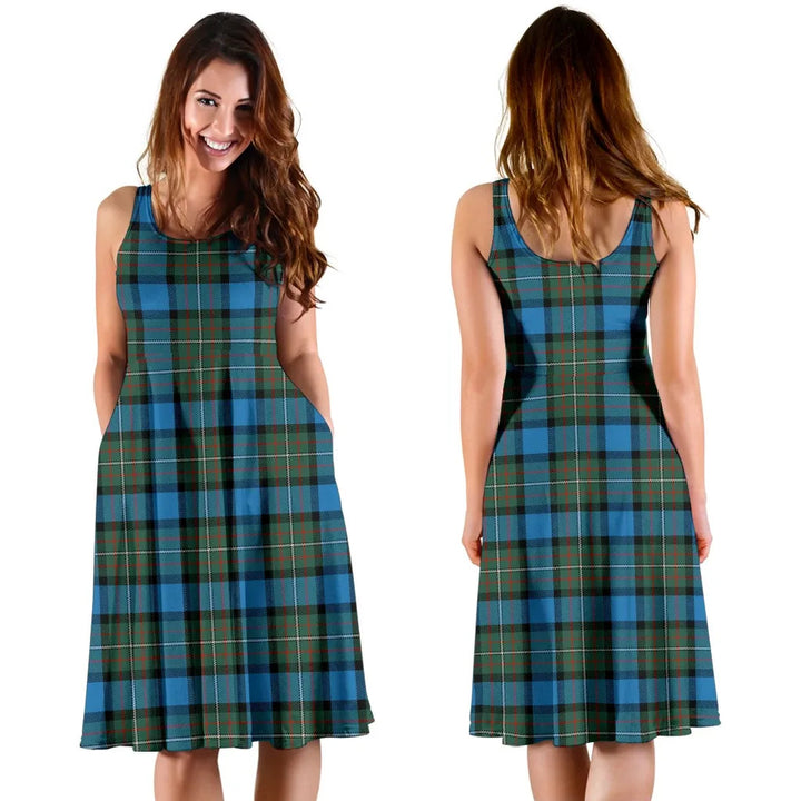 Scottish Fergusson Ancient Clan Tartan Women Midi Dress