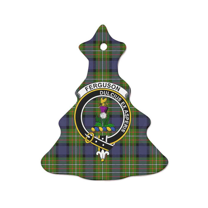 Scottish Fergusson Clan Crest Tartan Ceramic Ornament Tree Shape Tartan Plaid
