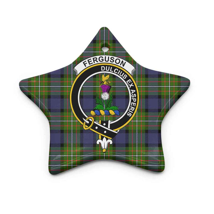 Scottish Fergusson Clan Crest Tartan Ceramic Ornament Star Shape Tartan Plaid