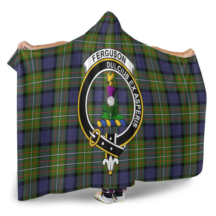 Scottish Fergusson Clan Crest Tartan Hooded Blanket Tartan Plaid 2