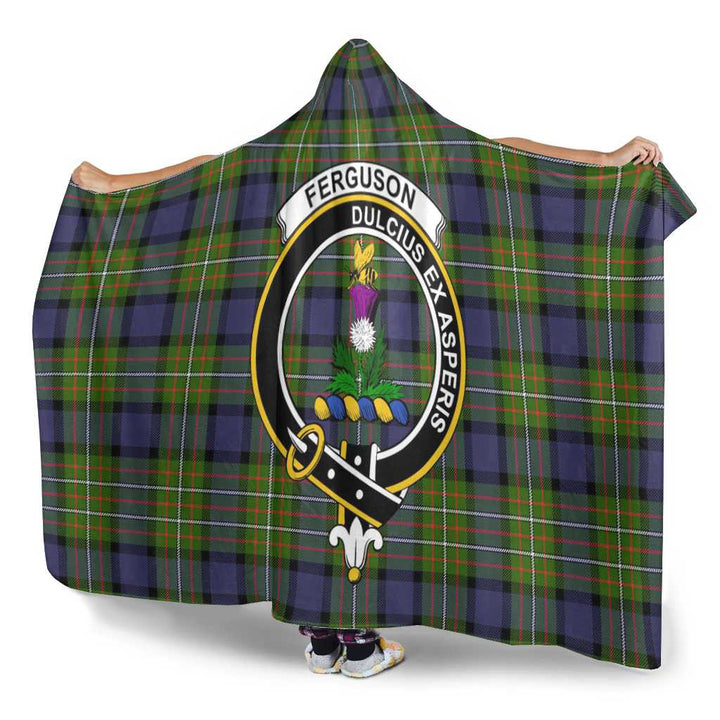 Scottish Fergusson Clan Crest Tartan Hooded Blanket Tartan Plaid 3