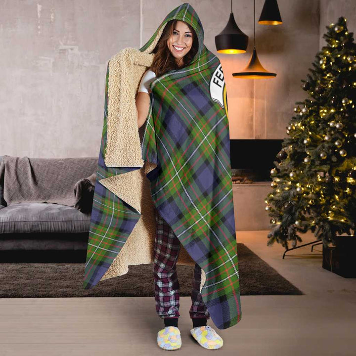Scottish Fergusson Clan Crest Tartan Hooded Blanket Tartan Plaid 6