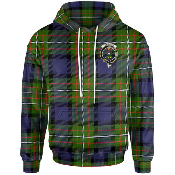 Scottish Fergusson Clan Crest Tartan Hoodie Front Side Tartan Plaid