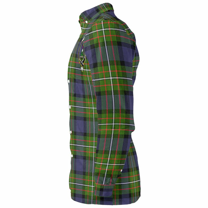 Scottish Fergusson Clan Crest Tartan Long Sleeve Shirt Tartan Plaid