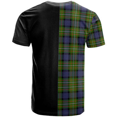 Scottish Fergusson Clan Crest Tartan T-Shirt Half in Me Back Side Tartan Plaid