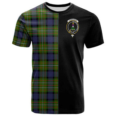 Scottish Fergusson Clan Crest Tartan T-Shirt Half in Me Front Side Tartan Plaid