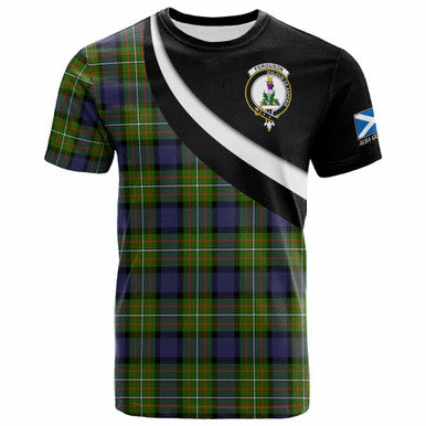 Scottish Fergusson Clan Crest Tartan T-Shirt - Scotland Forever Style Front Side Tartan Plaid