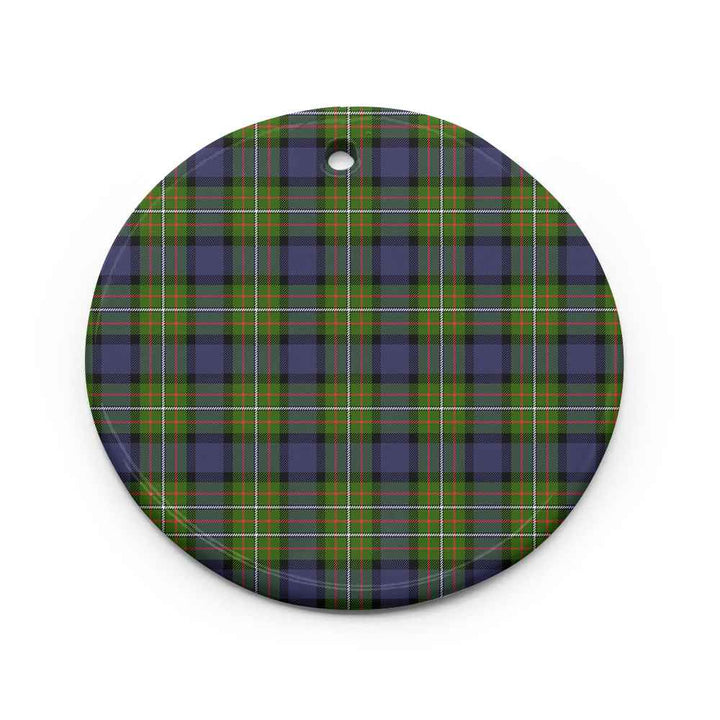Scottish Fergusson Modern Clan Tartan Ceramic Ornament Circle Shape Tartan Plaid
