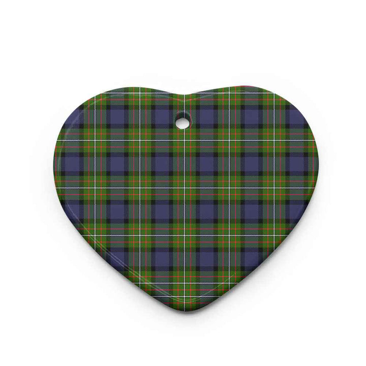 Scottish Fergusson Modern Clan Tartan Ceramic Ornament Heart Shape Tartan Plaid
