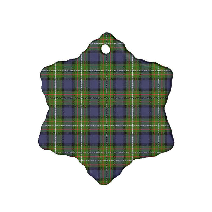 Scottish Fergusson Modern Clan Tartan Ceramic Ornament Snow Flake Shape Tartan Plaid