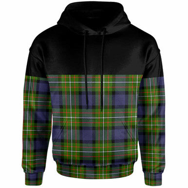 Scottish Fergusson Modern Clan Tartan Hoodie - Horizontal Style Front Side Tartan Plaid