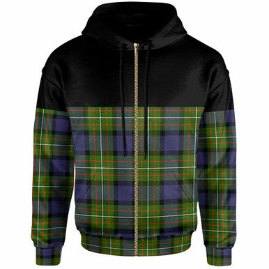Scottish Fergusson Modern Clan Tartan Hoodie - Horizontal Style Zip Tartan Plaid