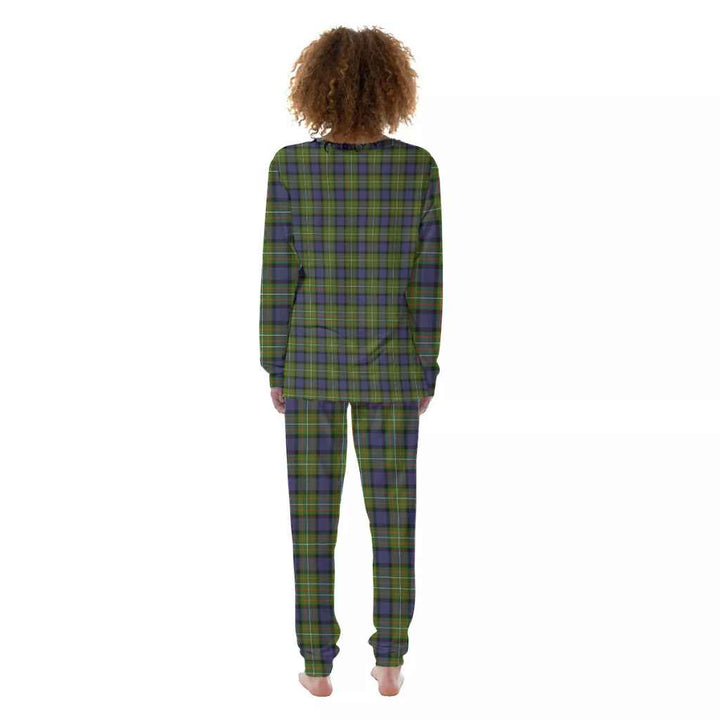 Scottish Fergusson Modern Clan Tartan Pajama Set Women Back Side Tartan Plaid