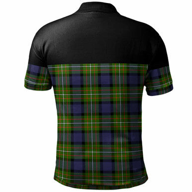 Scottish Fergusson Modern Clan Tartan Polo Shirt - Horizontal Style Back Side Tartan Plaid