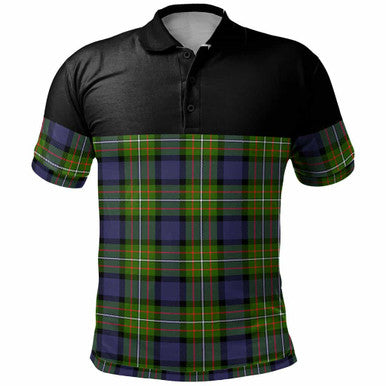 Scottish Fergusson Modern Clan Tartan Polo Shirt - Horizontal Style Front Side Tartan Plaid