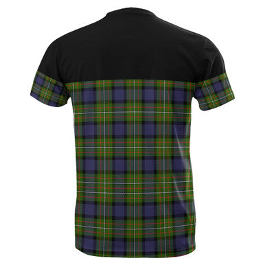 Scottish Fergusson Modern Clan Tartan T-Shirt Horizontal Style Back Side Tartan Plaid