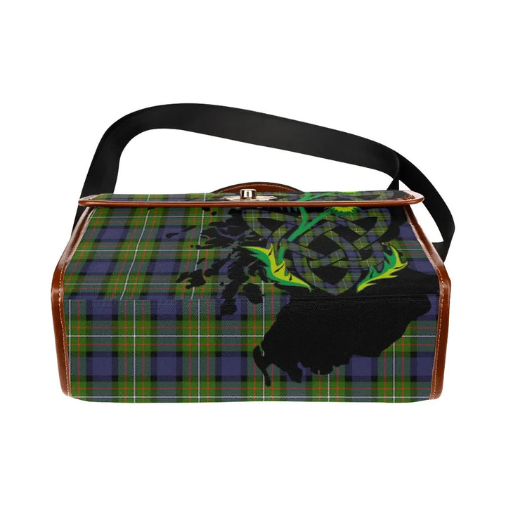 Scottish Fergusson Modern Clan Tartan Waterproof Canvas Bag With Thistle Tartan Plaid 5