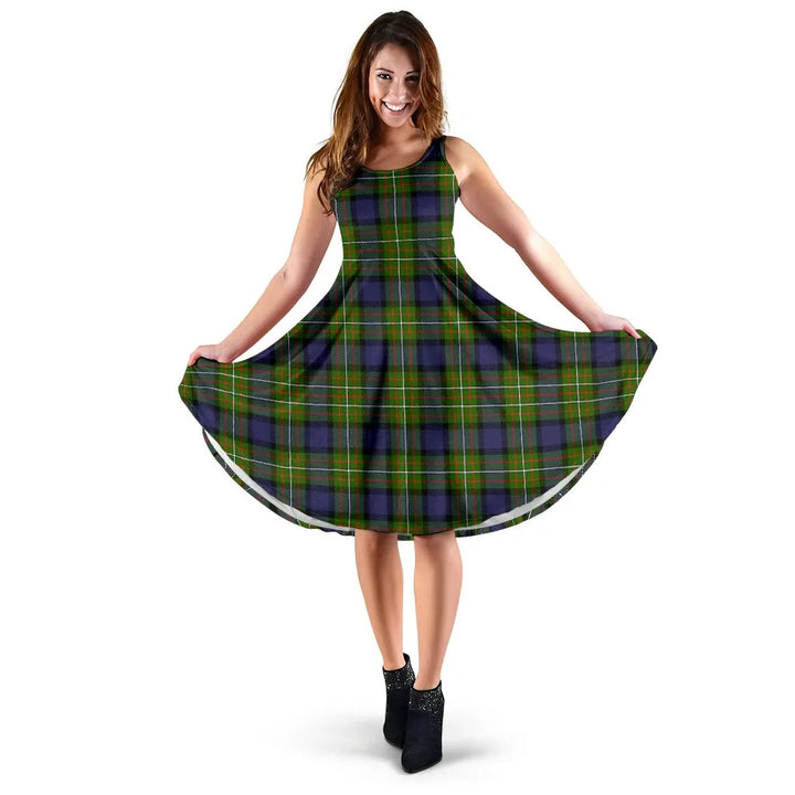 Scottish Fergusson Modern Clan Tartan Women Midi Dress