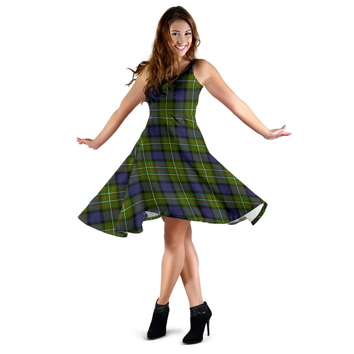 Scottish Fergusson Modern Clan Tartan Women Midi Dress