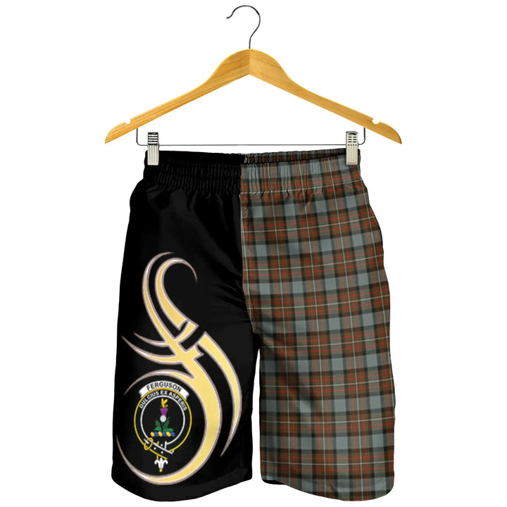 Scottish Fergusson Weathered Clan Crest Tartan Believe in Me Men's Shorts