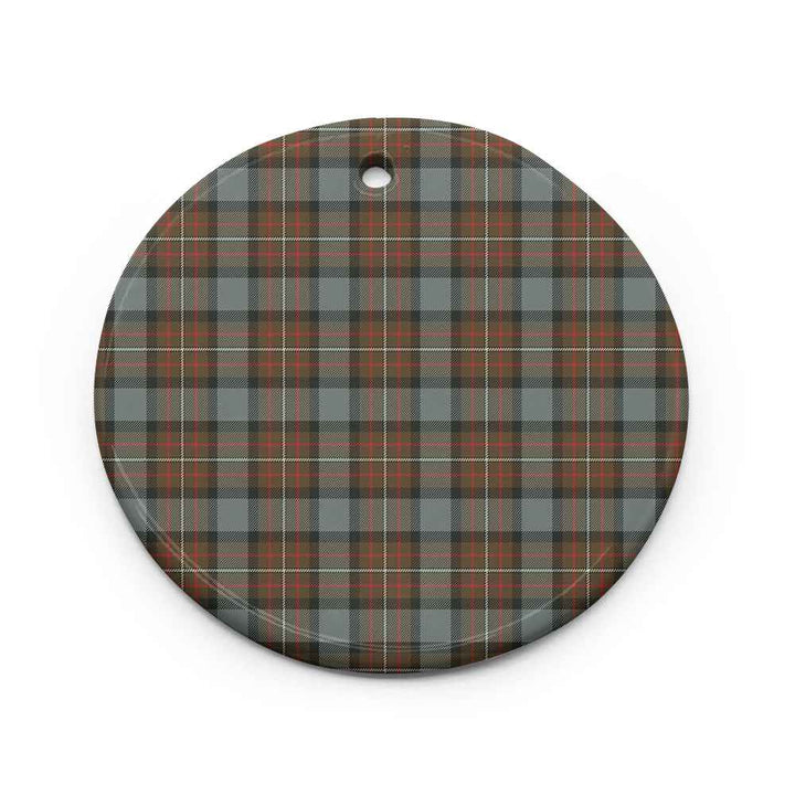 Scottish Fergusson Weathered Clan Tartan Ceramic Ornament Circle Shape Tartan Plaid