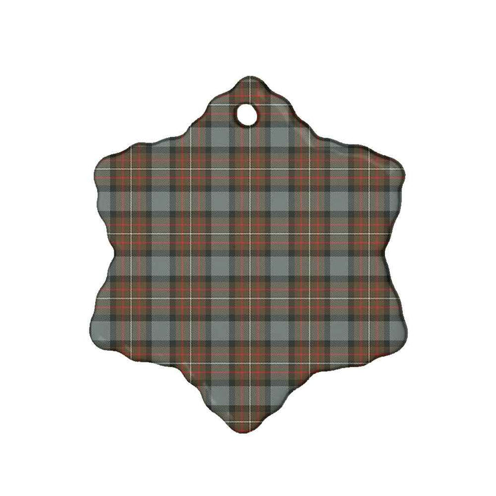 Scottish Fergusson Weathered Clan Tartan Ceramic Ornament Snow Flake Shape Tartan Plaid
