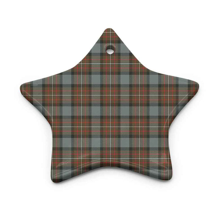 Scottish Fergusson Weathered Clan Tartan Ceramic Ornament Star Shape Tartan Plaid