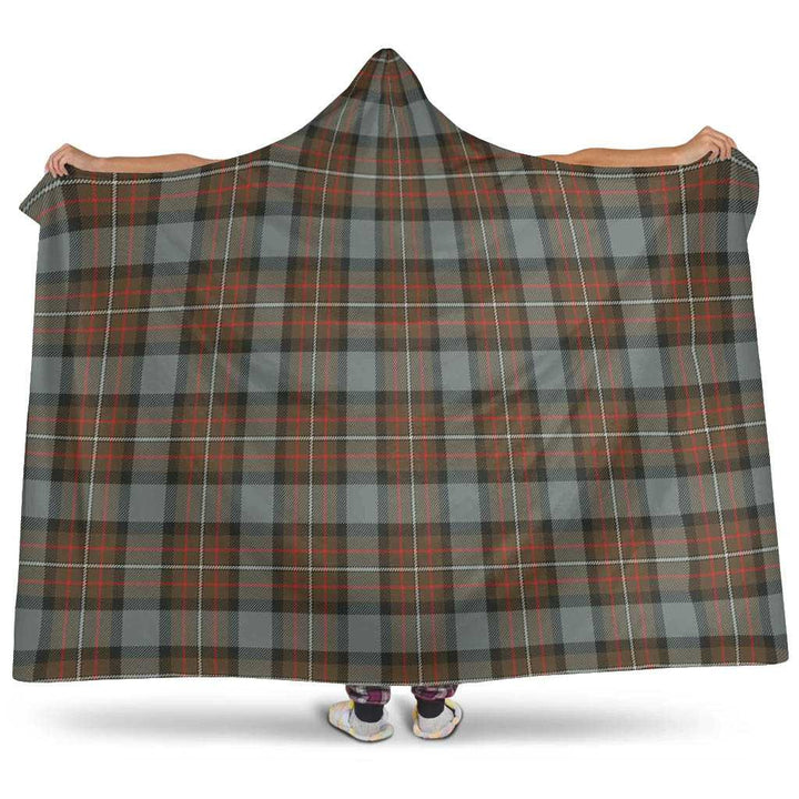 Scottish Fergusson Weathered Clan Tartan Hooded Blanket Tartan Plaid 1