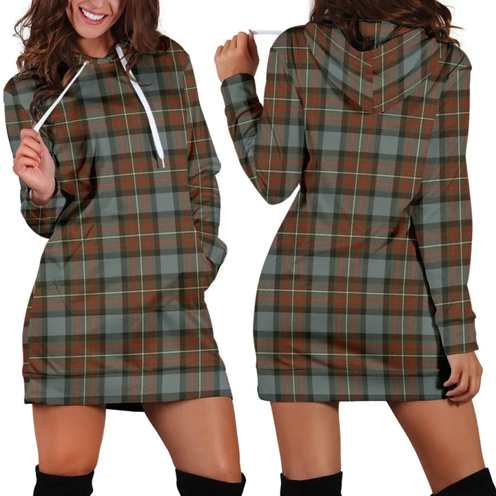 Scottish Fergusson Weathered Clan Tartan Hoodie Dress