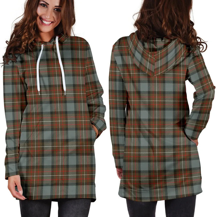 Scottish Fergusson Weathered Clan Tartan Hoodie Dress
