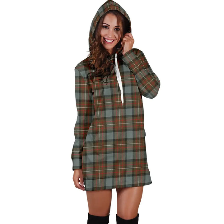 Scottish Fergusson Weathered Clan Tartan Hoodie Dress
