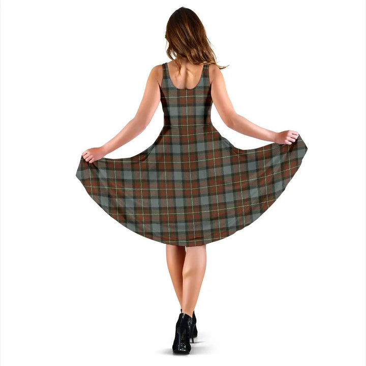 Scottish Fergusson Weathered Clan Tartan Women Midi Dress