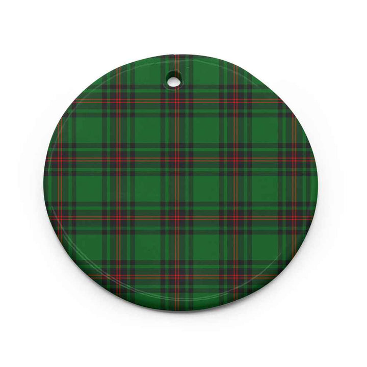 Scottish Fife District Clan Tartan Ceramic Ornament Circle Shape Tartan Plaid
