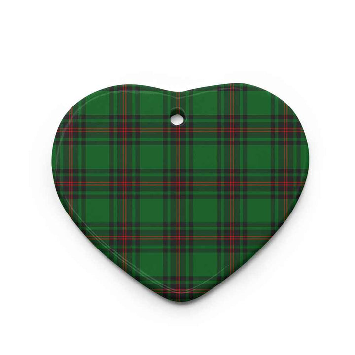 Scottish Fife District Clan Tartan Ceramic Ornament Heart Shape Tartan Plaid