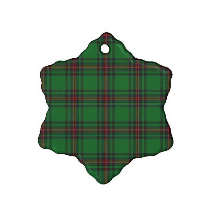 Scottish Fife District Clan Tartan Ceramic Ornament Snow Flake Shape Tartan Plaid