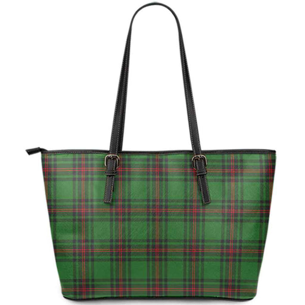 Scottish Fife District Clan Tartan Leather Tote Tartan Plaid