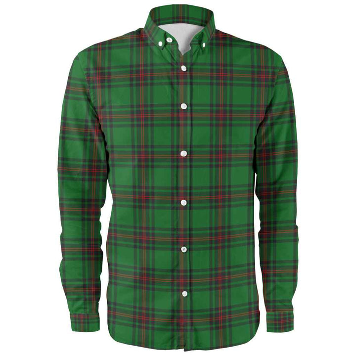 Scottish Fife District Clan Tartan Long Sleeve Shirt Front Side Tartan Plaid